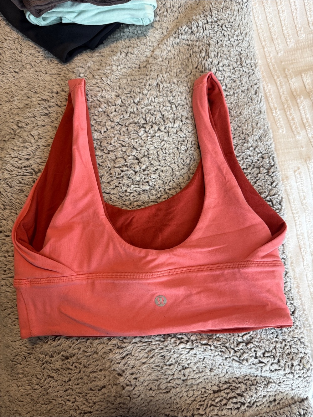 lululemon athletica Coral Pink Light- and Red Support Sports Bra Reversable
